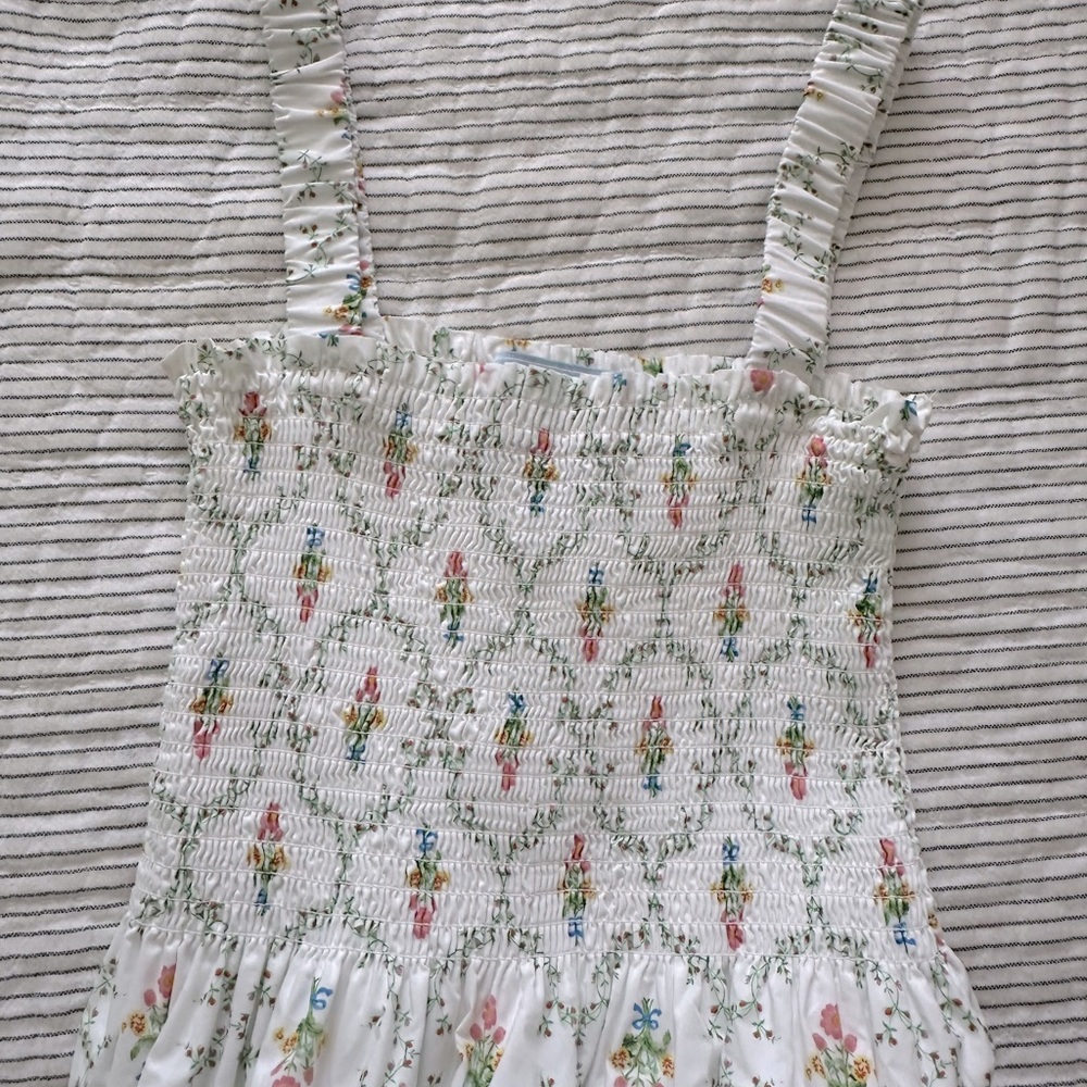 Hill House Home The Anjuli Nap Dress - Pastel Trellis Cotton - Picture 5 of 7
